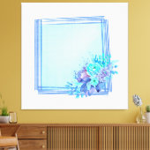 Toile Chèques encadrés avec arrière - plan bleu clair &  (Insitu(Salon))