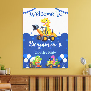 Toile Cher Dinosaure tracteur creuser ballon camion Anni