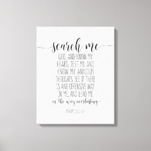 Toile Cherchez-Moi Dieu Et Connaissez Mon Coeur, Psaume 