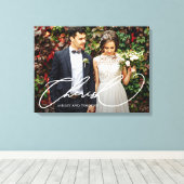 Toile Cherish Script with Names Photo (Insitu (Plancher de Bois))