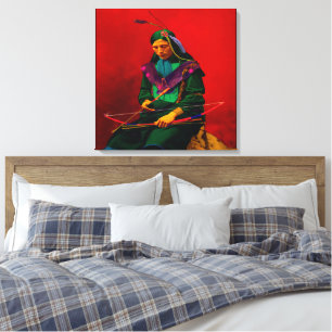 Toile Cherokee Native American Pop Art