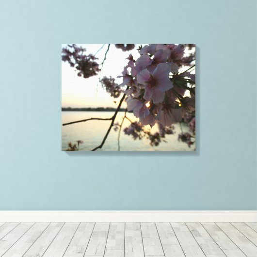 Toile Cherry Blossom Sunset à Washington DC (Insitu (Plancher de Bois))