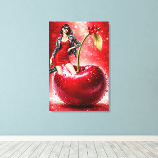 Toile Cherry Fashion Illustration Wall Art Print