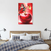 Toile Cherry Fashion Illustration Wall Art Print (Insitu(Chambre))