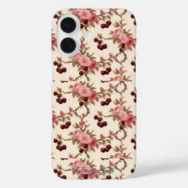  Toile Cherry Pattern Telefoonhoesje iPhone 16 Hoesje
