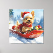 Toile Chesapeake Bay Terrier Dog dans Sledge Noël (Recto)