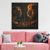Toile Chess of Kings – Lion vs Tiger Strategic Art (Insitu(Salon))