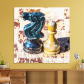 Toile Chess Pawn et Knight - anciens combattants (Insitu(Salon))