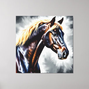 Toile Cheval à la crinière dorée fluide