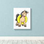 Toile Cheval à la plage avec anneau de natation (Insitu (Plancher de Bois))