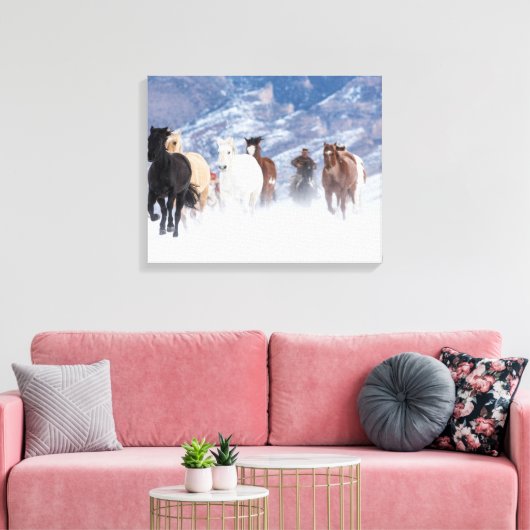 Toile Cheval à travers la neige (Insitu(Salon))