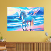 Toile Cheval animal océan vagues montagnes liberté (Insitu(Salon))