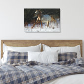 Toile Cheval Appaloosa courant dans la neige (Insitu(Chambre))