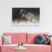 Toile Cheval Appaloosa courant dans la neige (Insitu(Salon))