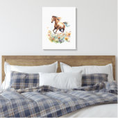 Toile Cheval aquarelle traversant un champ (Insitu(Chambre))