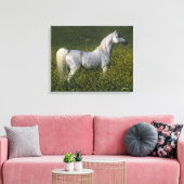 Toile Cheval arabe debout en fleurs (Insitu(Salon))