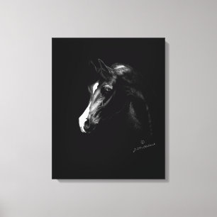 Toile Cheval arabe noir classique (option plus petite)