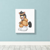 Toile Cheval avec de grandes chaussures (Insitu (Plancher de Bois))