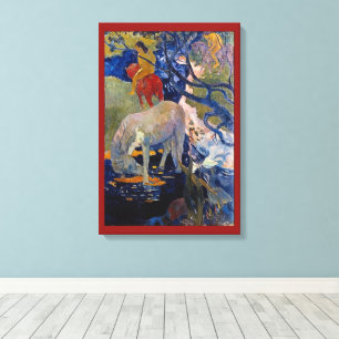 Toile Cheval Blanc par Paul Gauguin, Vintage Fine Art