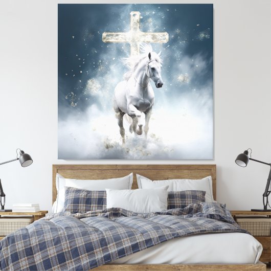 Toile Cheval blanc prophétique (Insitu(Chambre))