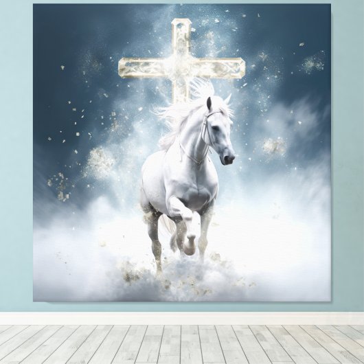 Toile Cheval blanc prophétique (Insitu (Plancher de Bois))