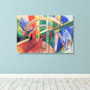 Toile Cheval bleu avec arc-en-ciel de Franz Marc