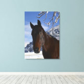 Toile Cheval Brown en hiver (Insitu (Plancher de Bois))
