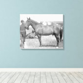 Toile Cheval "Comanche" le seul Survivant du Custer (Insitu (Plancher de Bois))