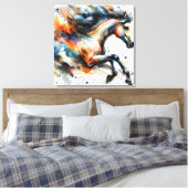 Toile Cheval courant à l'aquarelle abstraite (Insitu(Chambre))