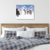 Toile Cheval courant à travers la neige (Insitu(Chambre))