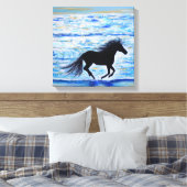 Toile Cheval courir libre par la peinture de mer (Insitu(Chambre))