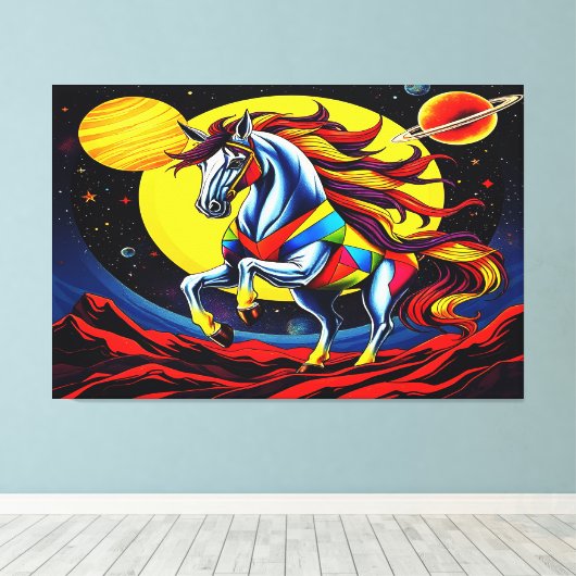 TOILE CHEVAL DANS L'ESPACE (Insitu (Plancher de Bois))