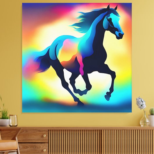 Toile Cheval d'aquarelle coloré (Insitu(Salon))