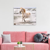 Toile Cheval de Camargue sortant des vagues (Insitu(Salon))