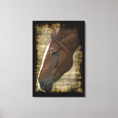 Toile Cheval de Châtaignier Illustrative Grunge style Ar (Recto)