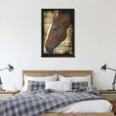 Toile Cheval de Châtaignier Illustrative Grunge style Ar (Insitu(Chambre))