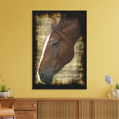 Toile Cheval de Châtaignier Illustrative Grunge style Ar (Insitu(Salon))