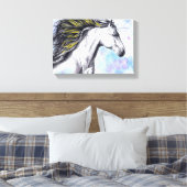 Toile Cheval de course Aquarelle et Encre Équine art (Insitu(Chambre))