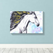 Toile Cheval de course Aquarelle et Encre Équine art (Insitu (Plancher de Bois))