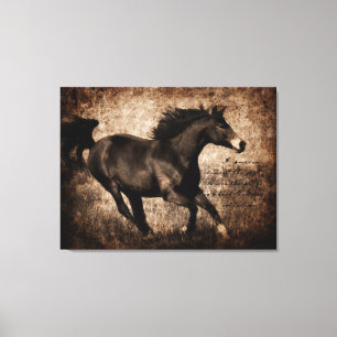Toile Cheval de Galoping de Sepia