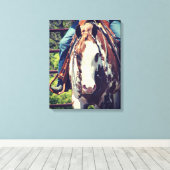 Toile Cheval de peinture de l'Ouest (Insitu (Plancher de Bois))