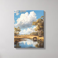 Cheval d'étang sous un ciel nuageux - Art
