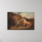 Toile "Cheval effrayé par un lion" par George Stubbs art (Recto)