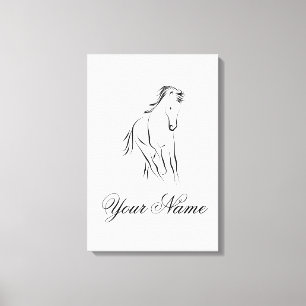 Toile Cheval en couleur noire