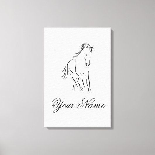 Toile Cheval en couleur noire (Recto)