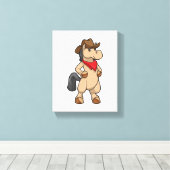 Toile Cheval en cow-boy (Insitu (Plancher de Bois))
