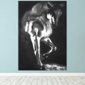 Toile Cheval En Gris Sur Noir (Insitu (Plancher de Bois))