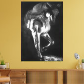 Toile Cheval En Gris Sur Noir (Insitu(Salon))