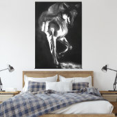 Toile Cheval En Gris Sur Noir (Insitu(Chambre))