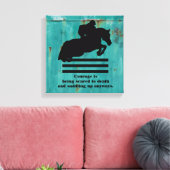 Toile Cheval et cavalier - avec Citation Courage (Insitu(Salon))